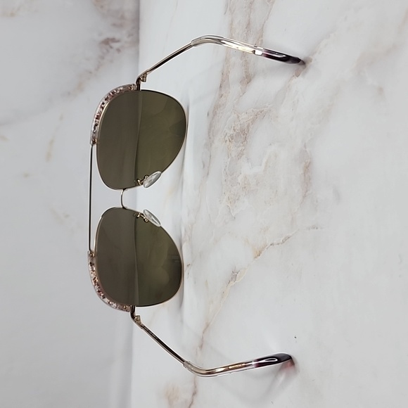 Furla pink crystal mirror aviator sunglasses main image 10